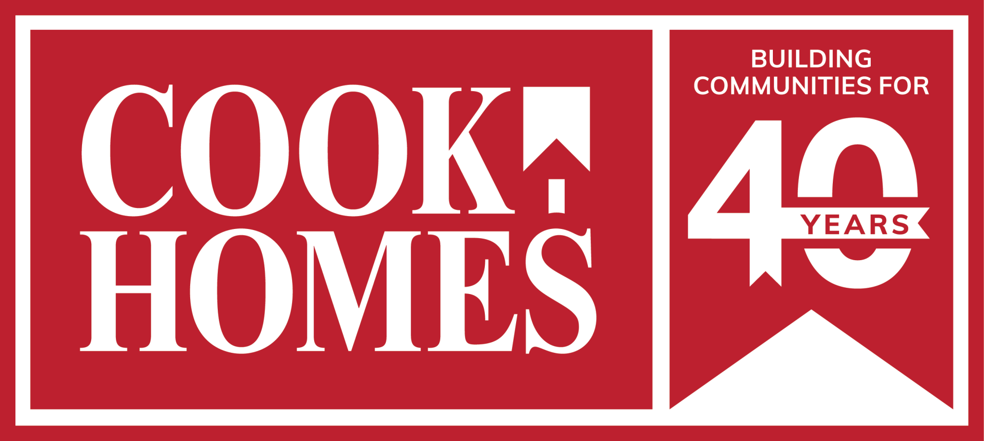 Cook Homes 40 Years Logo Red